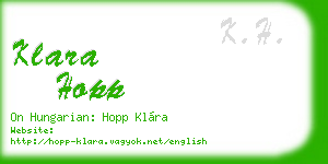 klara hopp business card